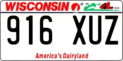 WI license plate 916XUZ