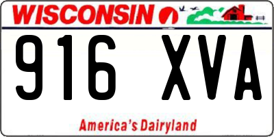WI license plate 916XVA