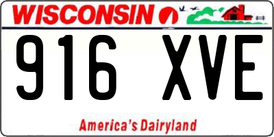 WI license plate 916XVE