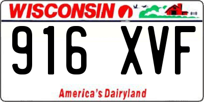 WI license plate 916XVF