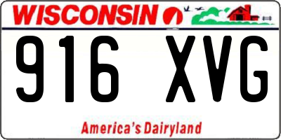 WI license plate 916XVG