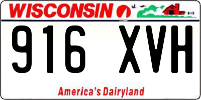 WI license plate 916XVH