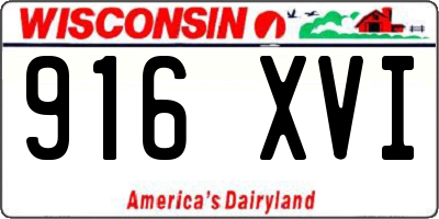 WI license plate 916XVI