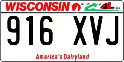 WI license plate 916XVJ