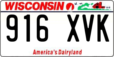 WI license plate 916XVK