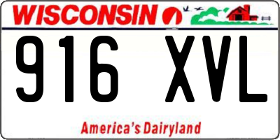 WI license plate 916XVL