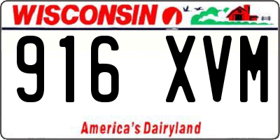 WI license plate 916XVM
