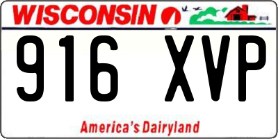 WI license plate 916XVP
