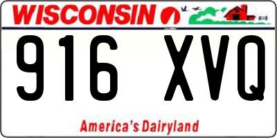 WI license plate 916XVQ