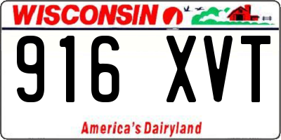 WI license plate 916XVT