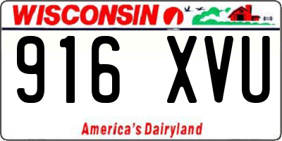 WI license plate 916XVU