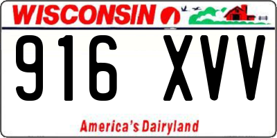 WI license plate 916XVV