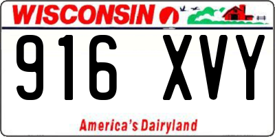 WI license plate 916XVY