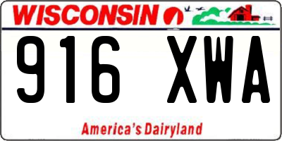 WI license plate 916XWA