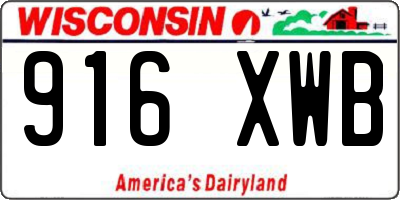 WI license plate 916XWB