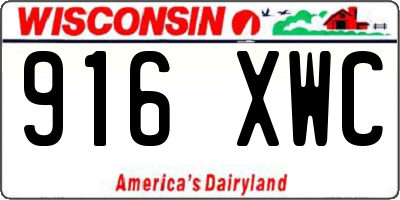 WI license plate 916XWC