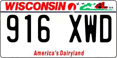 WI license plate 916XWD