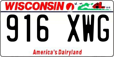WI license plate 916XWG