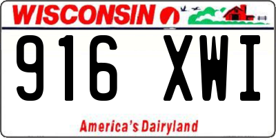 WI license plate 916XWI