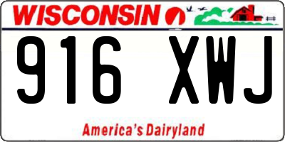 WI license plate 916XWJ