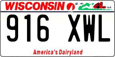 WI license plate 916XWL