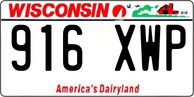 WI license plate 916XWP
