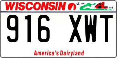 WI license plate 916XWT