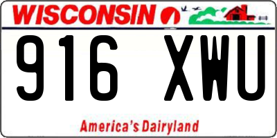 WI license plate 916XWU