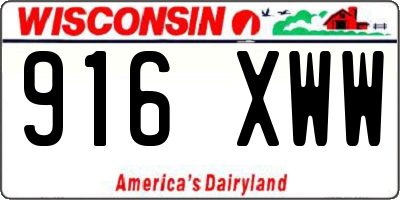 WI license plate 916XWW