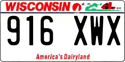 WI license plate 916XWX