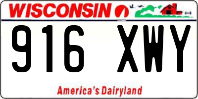 WI license plate 916XWY