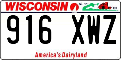 WI license plate 916XWZ