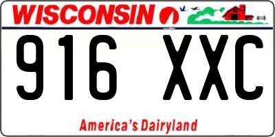 WI license plate 916XXC