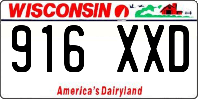 WI license plate 916XXD