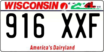 WI license plate 916XXF