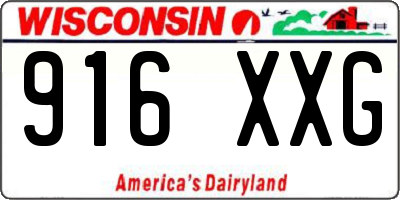 WI license plate 916XXG