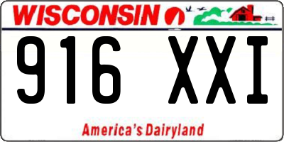 WI license plate 916XXI