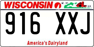 WI license plate 916XXJ