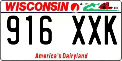 WI license plate 916XXK
