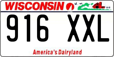 WI license plate 916XXL