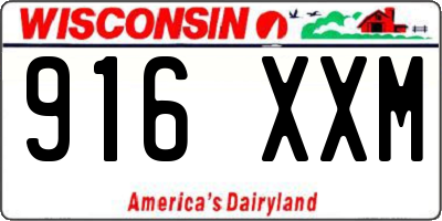 WI license plate 916XXM