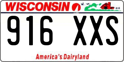 WI license plate 916XXS
