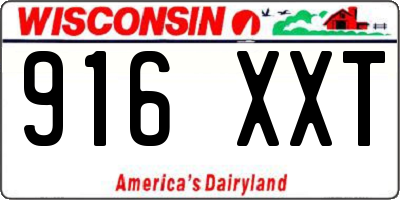 WI license plate 916XXT
