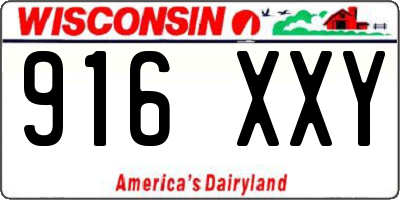 WI license plate 916XXY