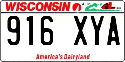 WI license plate 916XYA