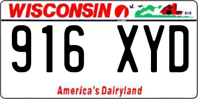 WI license plate 916XYD