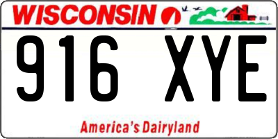 WI license plate 916XYE