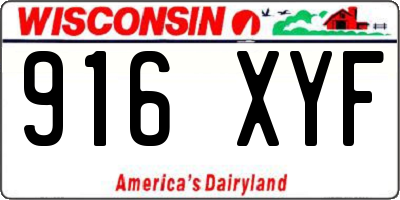 WI license plate 916XYF