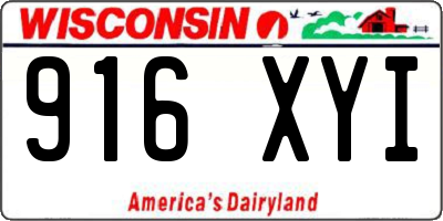 WI license plate 916XYI