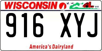 WI license plate 916XYJ